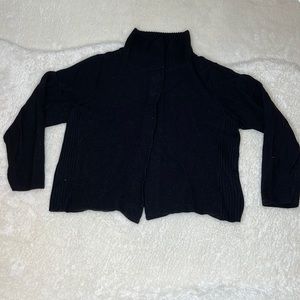 Chico’s Black Mock Neck Snap Front Boxy Cardigan Size 3 (XL/16)